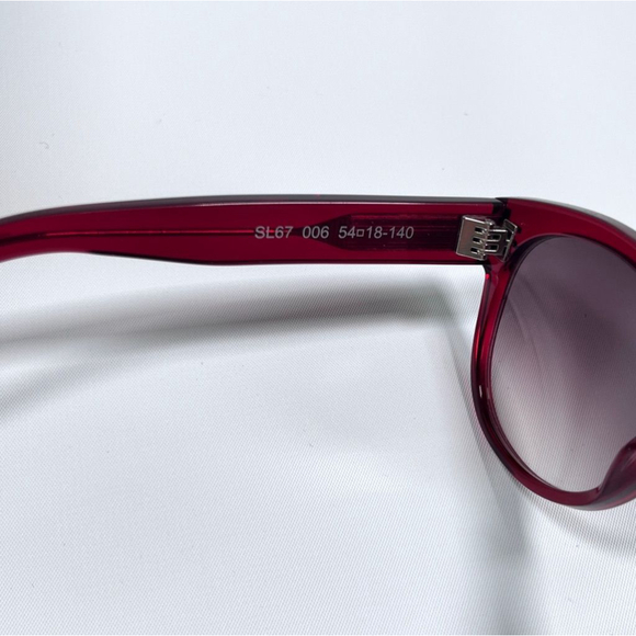 Saint Laurent Paris Burgundy Red Oval Sunglasses SL67 - Picture 6 of 8